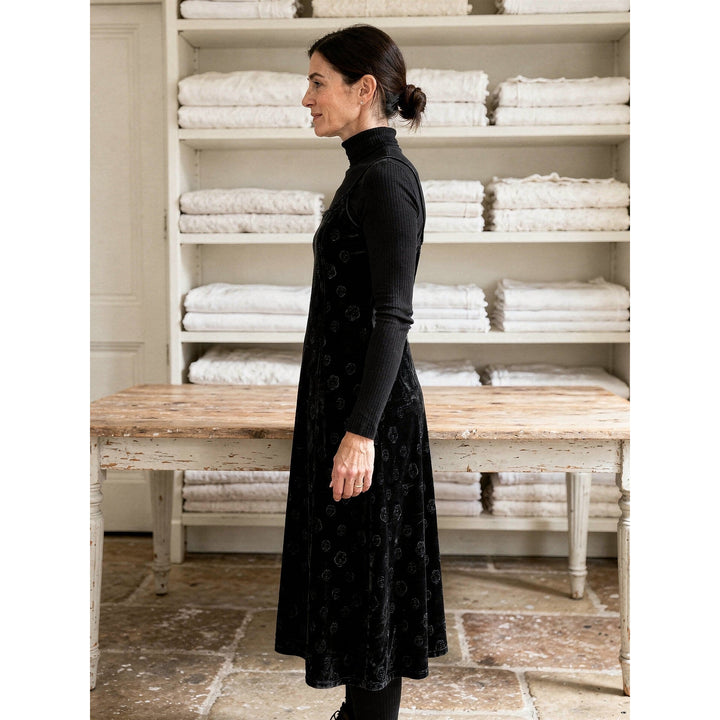 Women's Velvet Slip Dress, side view