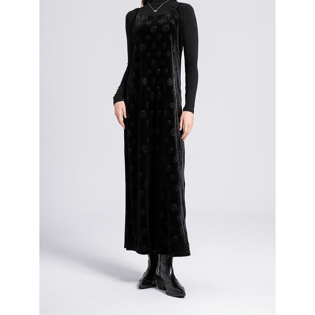 Women's Velvet Slip Dress, front view 2