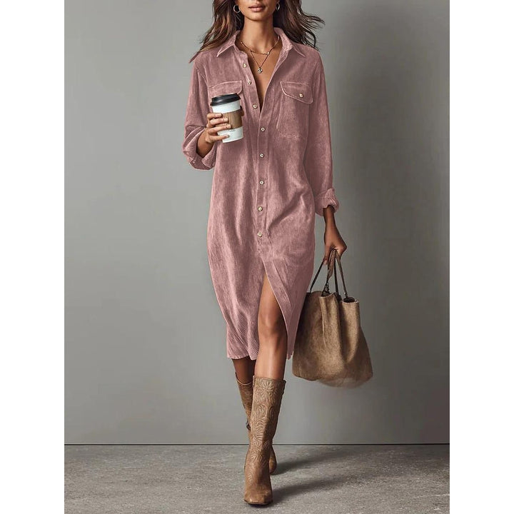 Women's Shirt Dress in Pink, detail view