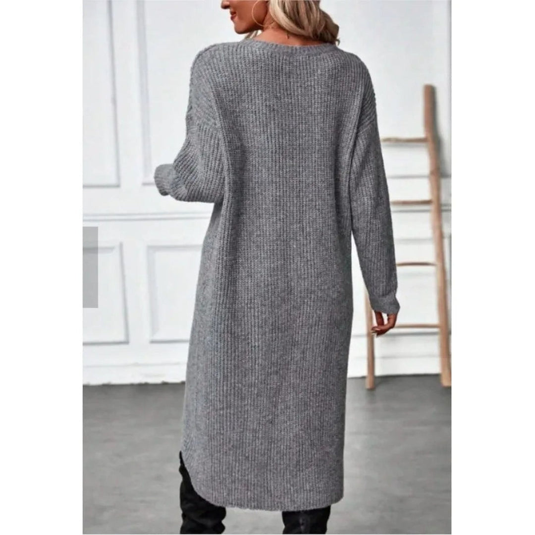 Women's Crossover Hem Sweater Dress, back view