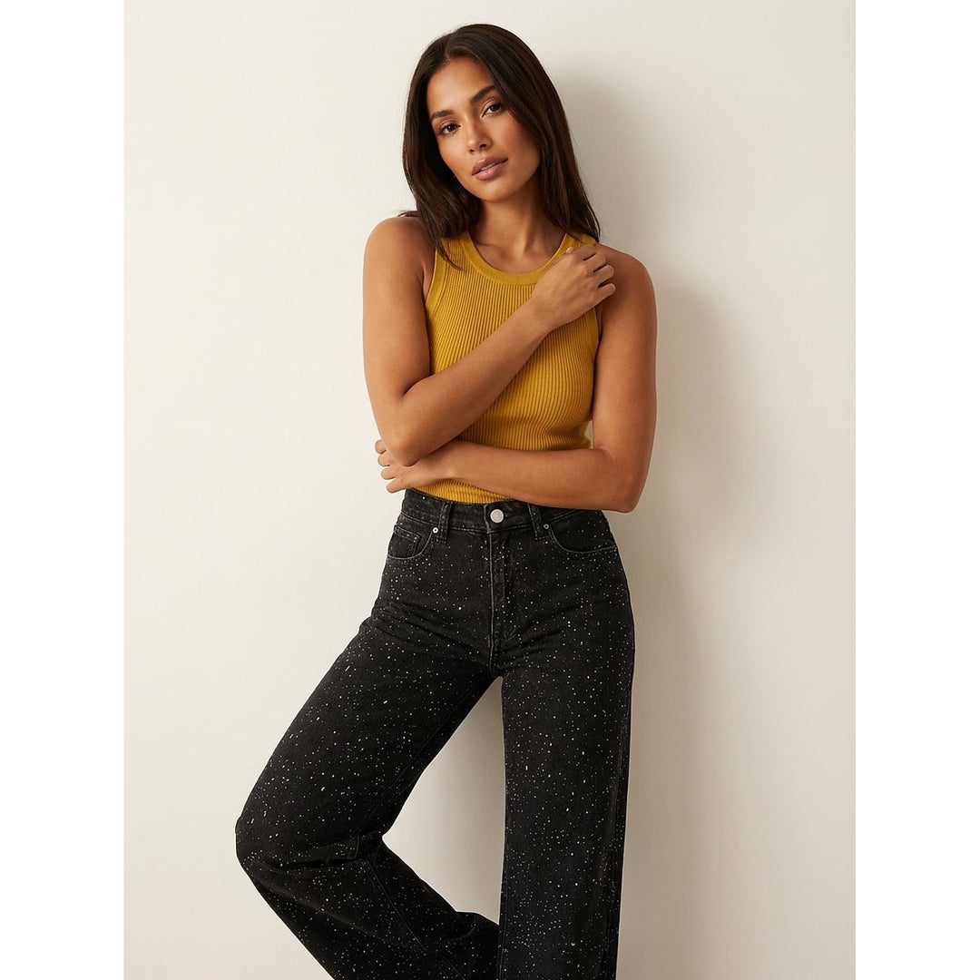 Women's Glitter Jeans, front view 4