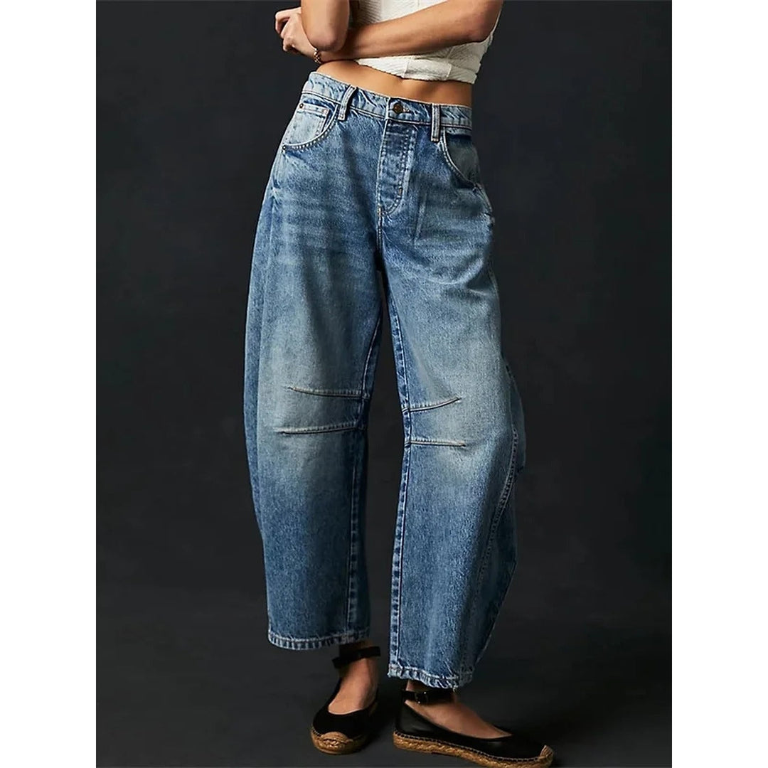 Women's Cropped Barrel Jeans, front view 2