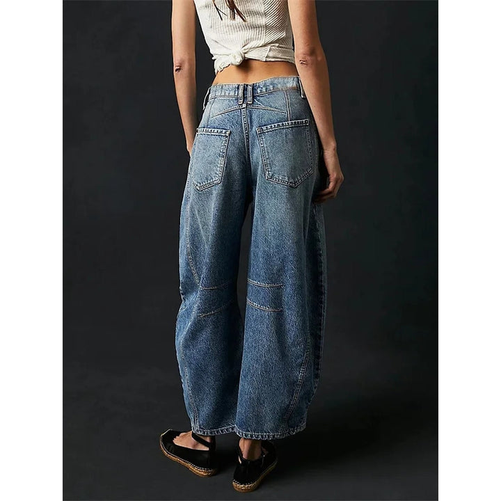 Women's Cropped Barrel Jeans, back view