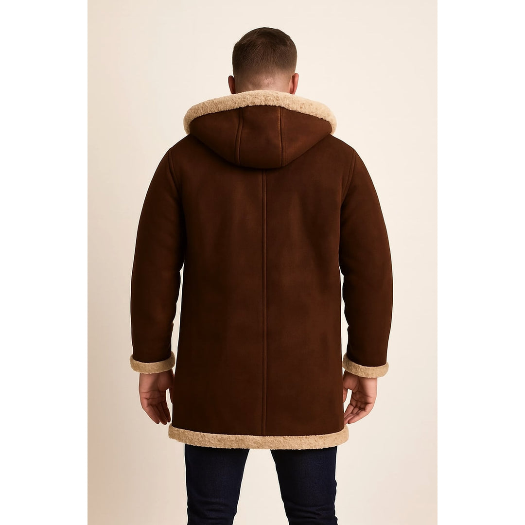 Men's Faux Shearling Coat, back view