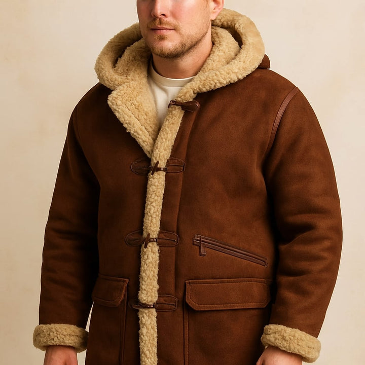 Men's Faux Shearling Coat, front view
