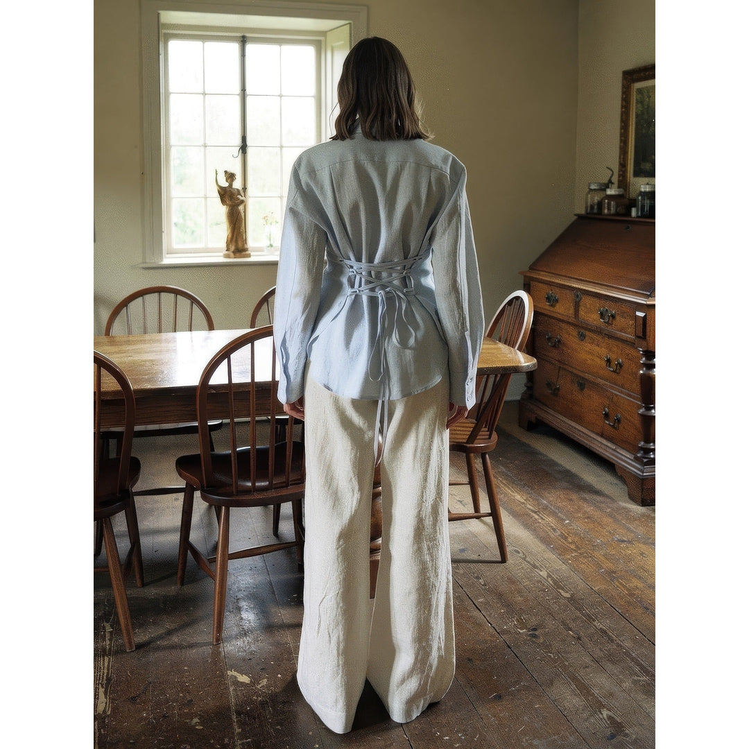 Women's Tie Waist Blouse, back view