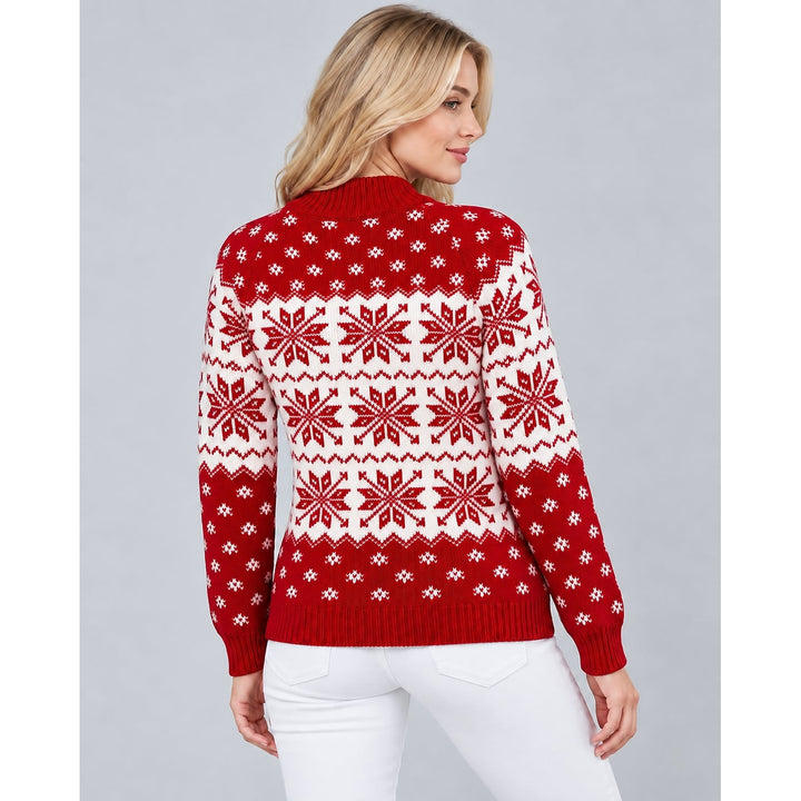 Women's Nordic Snowflake Christmas Sweater, back view