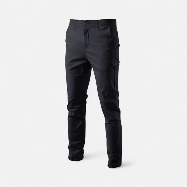 Men's Cotton Blend Chinos in Navy, front view