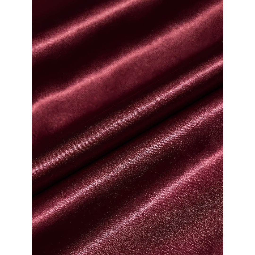Women's Satin Wrap Midi Dress, detail view