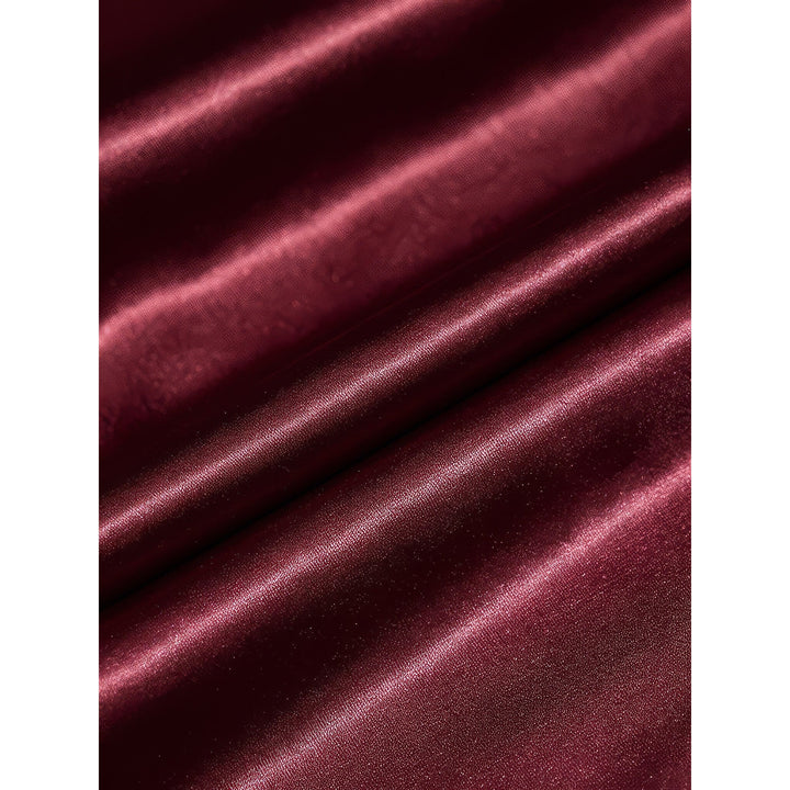 Women's Satin Wrap Midi Dress, detail view