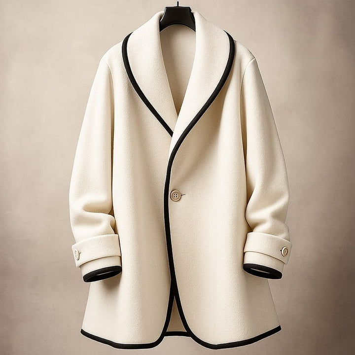 Women's Oversized Swing Coat in White, front view