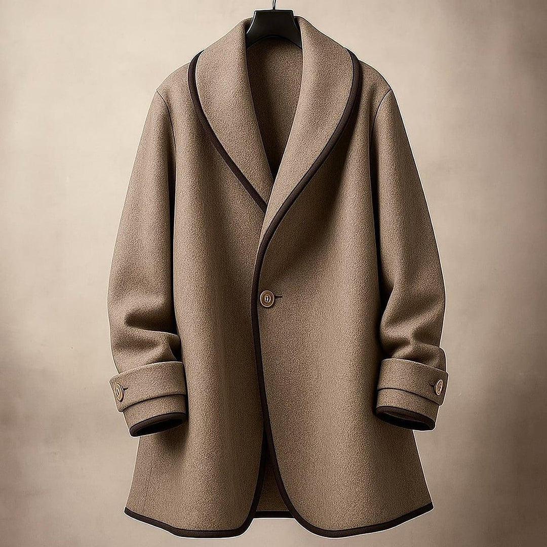 Women's Oversized Swing Coat in Tan, front view