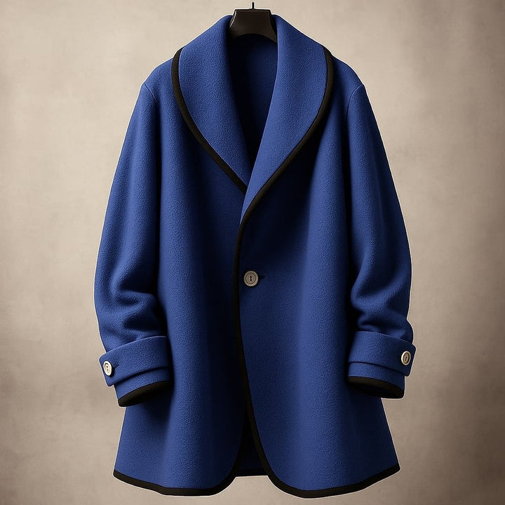 Women's Oversized Swing Coat in Blue, front view