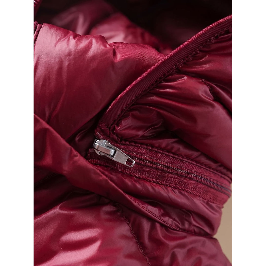 Women's Long Hooded Puffer Jacket, detail view 2