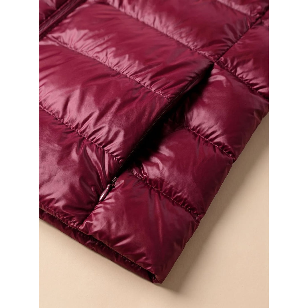 Women's Long Hooded Puffer Jacket, detail view 3