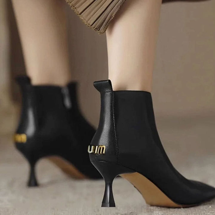 Women’s Kitten Heel Ankle Boots, back view