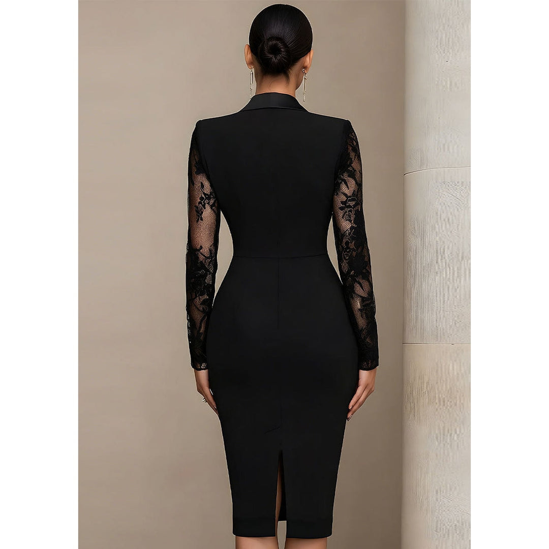 Women's Black Dress, back view