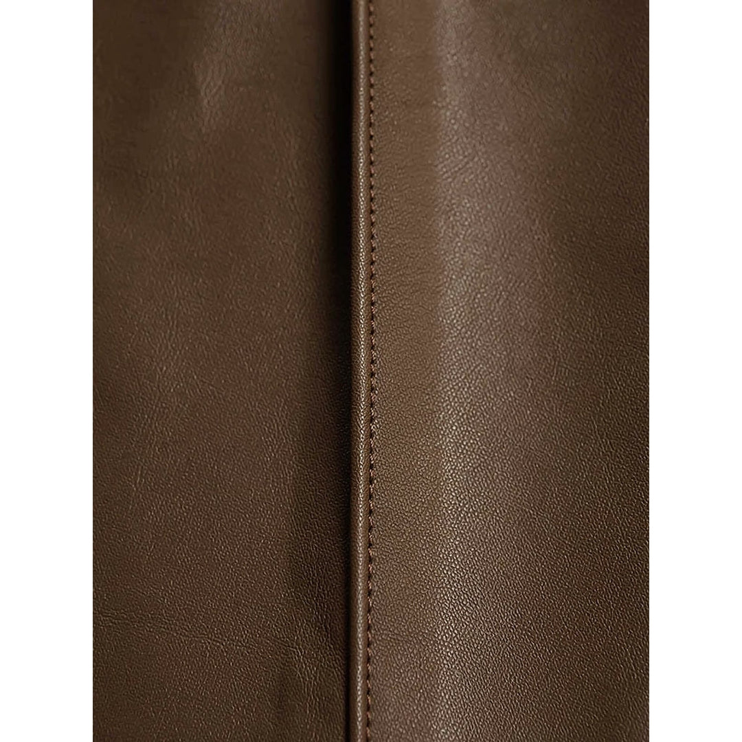 Women's Faux Leather Straight Leg Pants, detail view