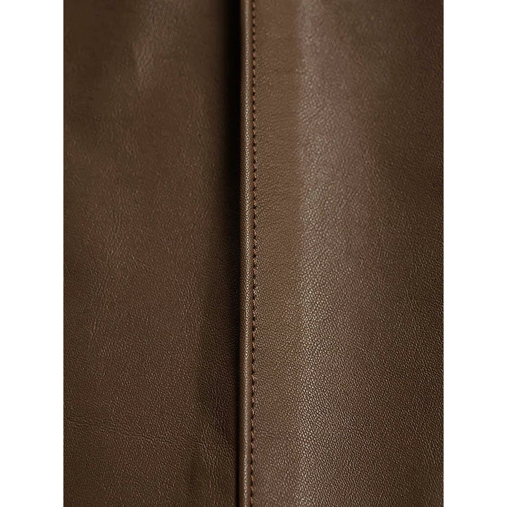 Women's Faux Leather Straight Leg Pants, detail view