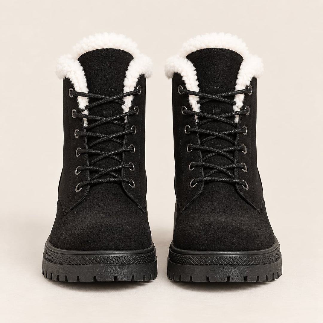 Women's Faux Fur Lined Lace Up Boots, front view