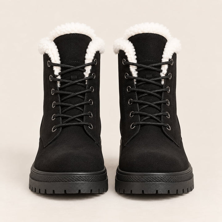 Women's Faux Fur Lined Lace Up Boots, front view