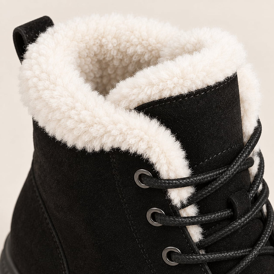 Women's Faux Fur Lined Lace Up Boots, detail view