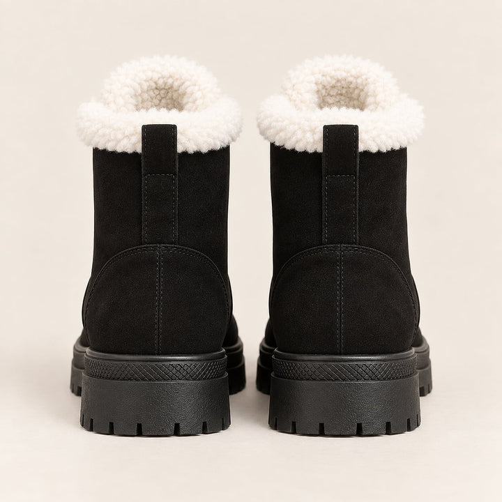 Women's Faux Fur Lined Lace Up Boots, back view