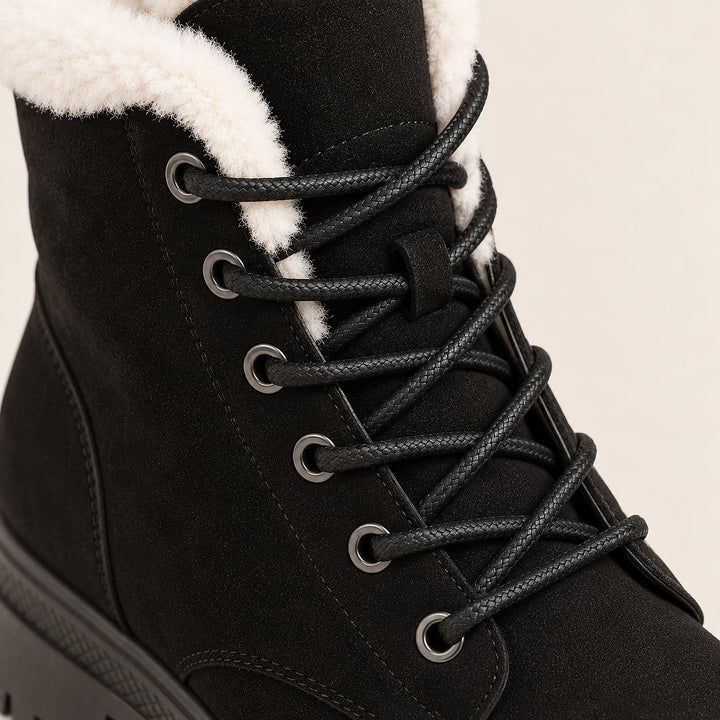 Women's Faux Fur Lined Lace Up Boots, detail view 3