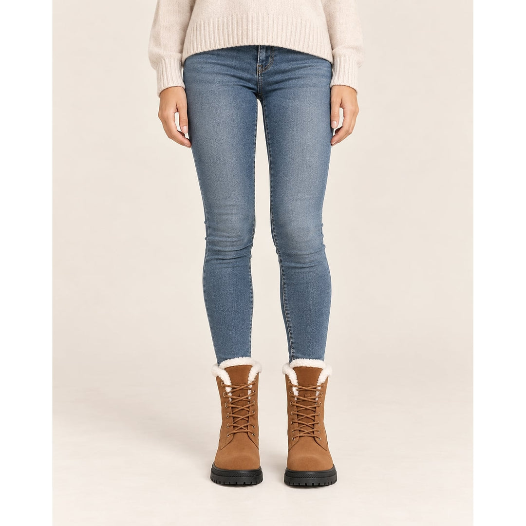 Women's Faux Fur Lined Lace Up Boots, detail view 5