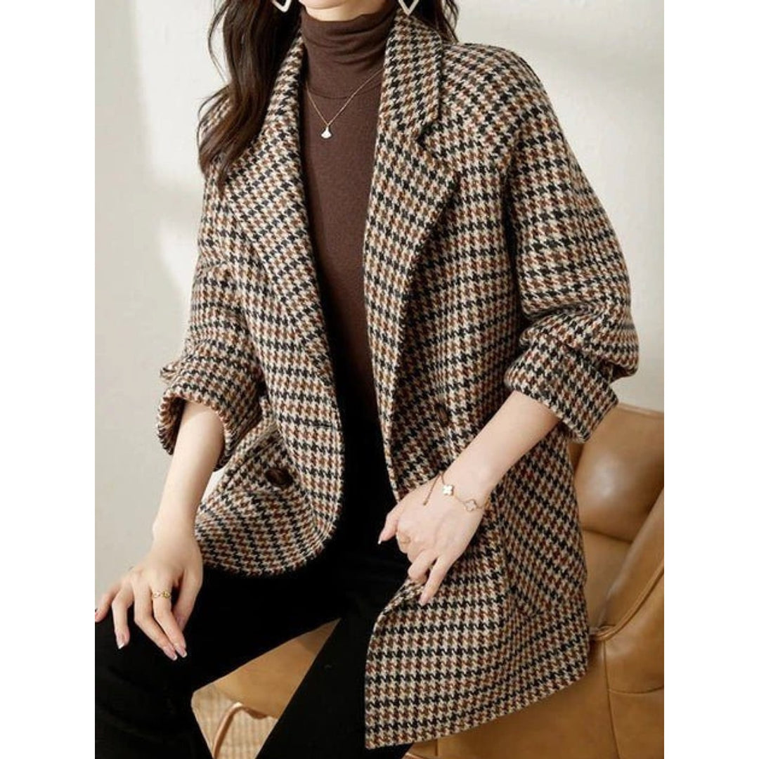 Women's Houndstooth Coat, front view