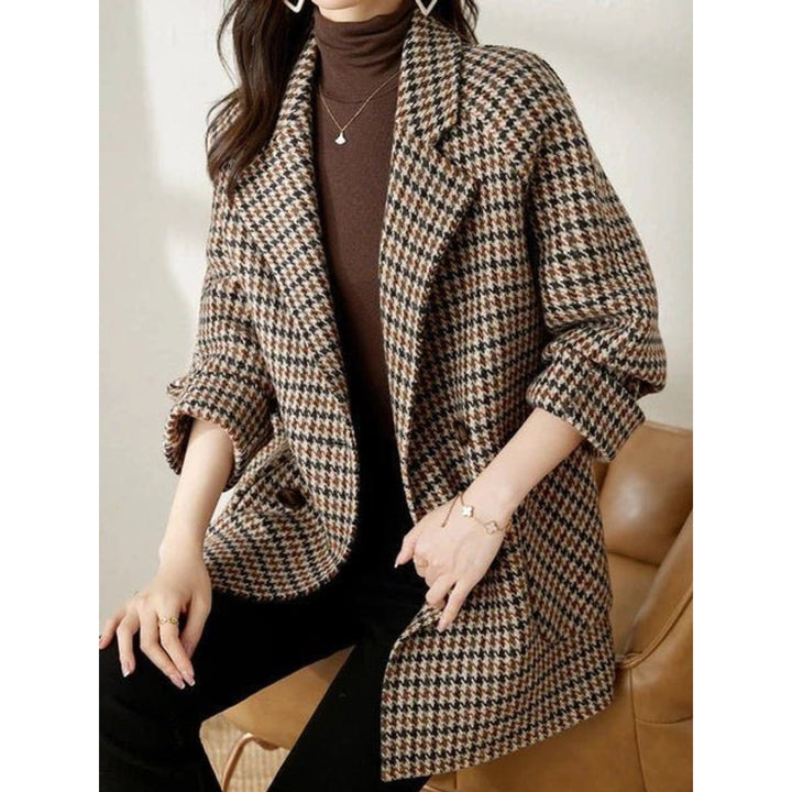 Women's Houndstooth Coat, front view