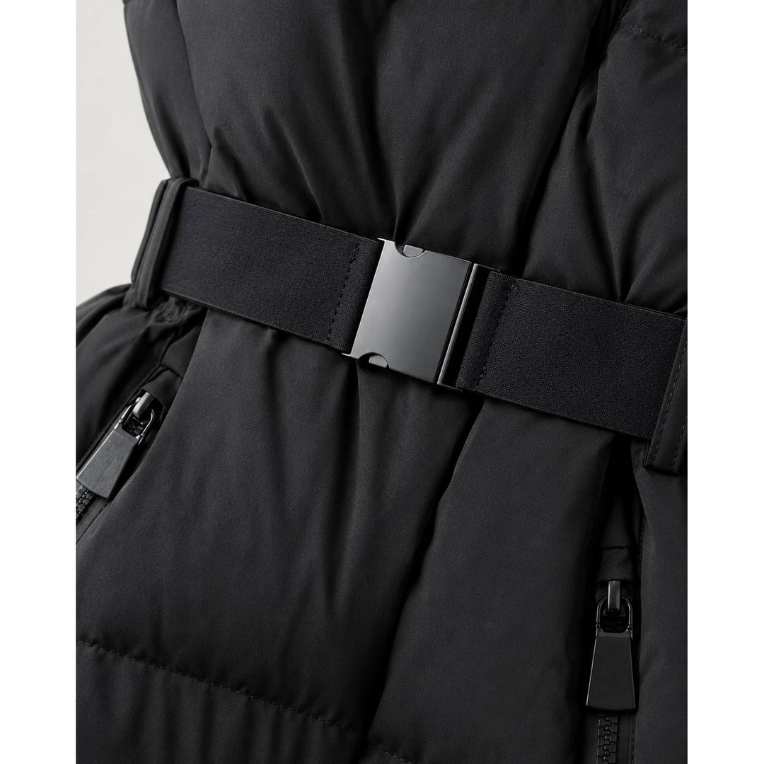 Women's Black Puffer Jacket, detail view 2