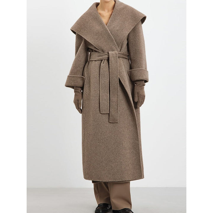 Women's Belted Wrap Coat, front view 2