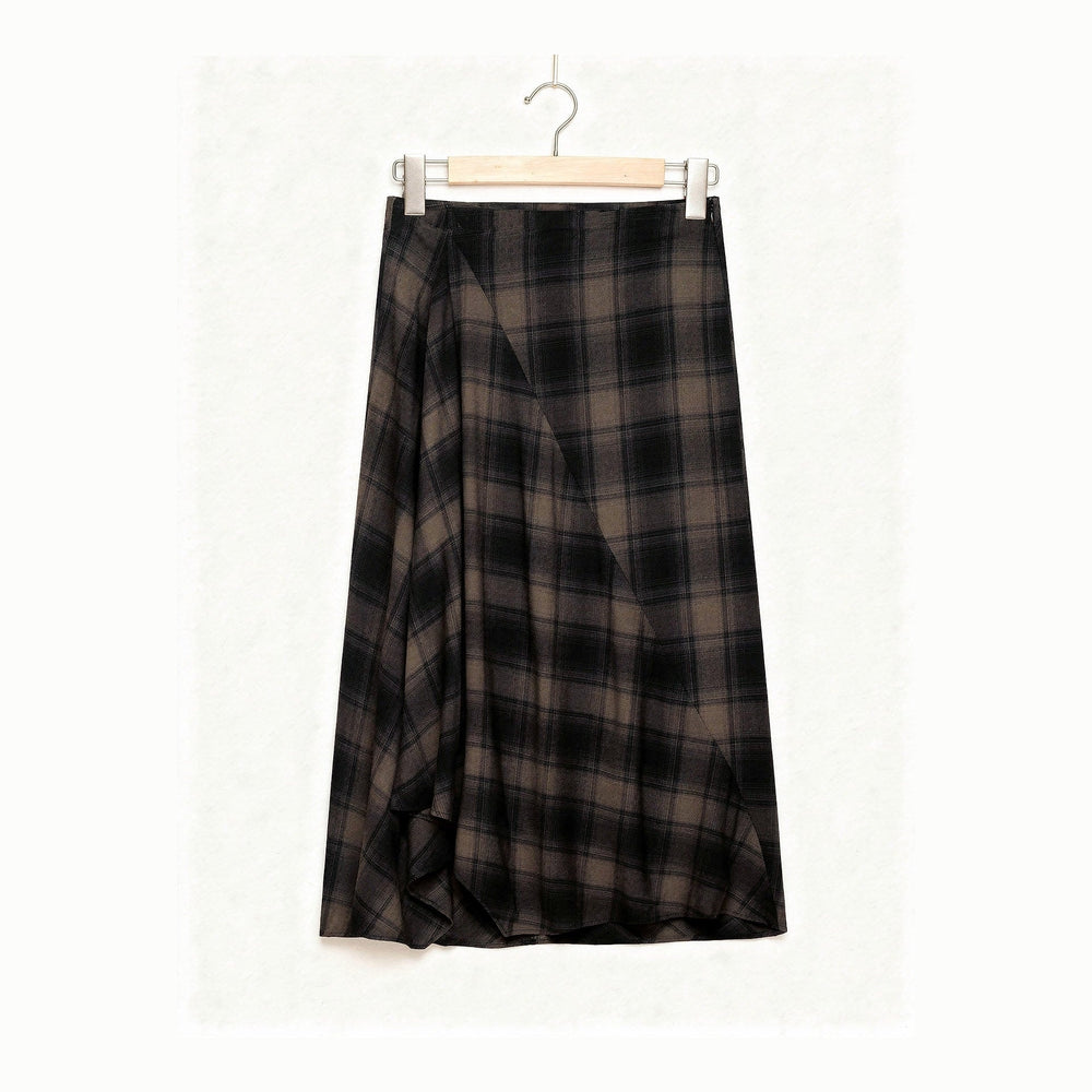 Women's Plaid Midi Skirt, front view