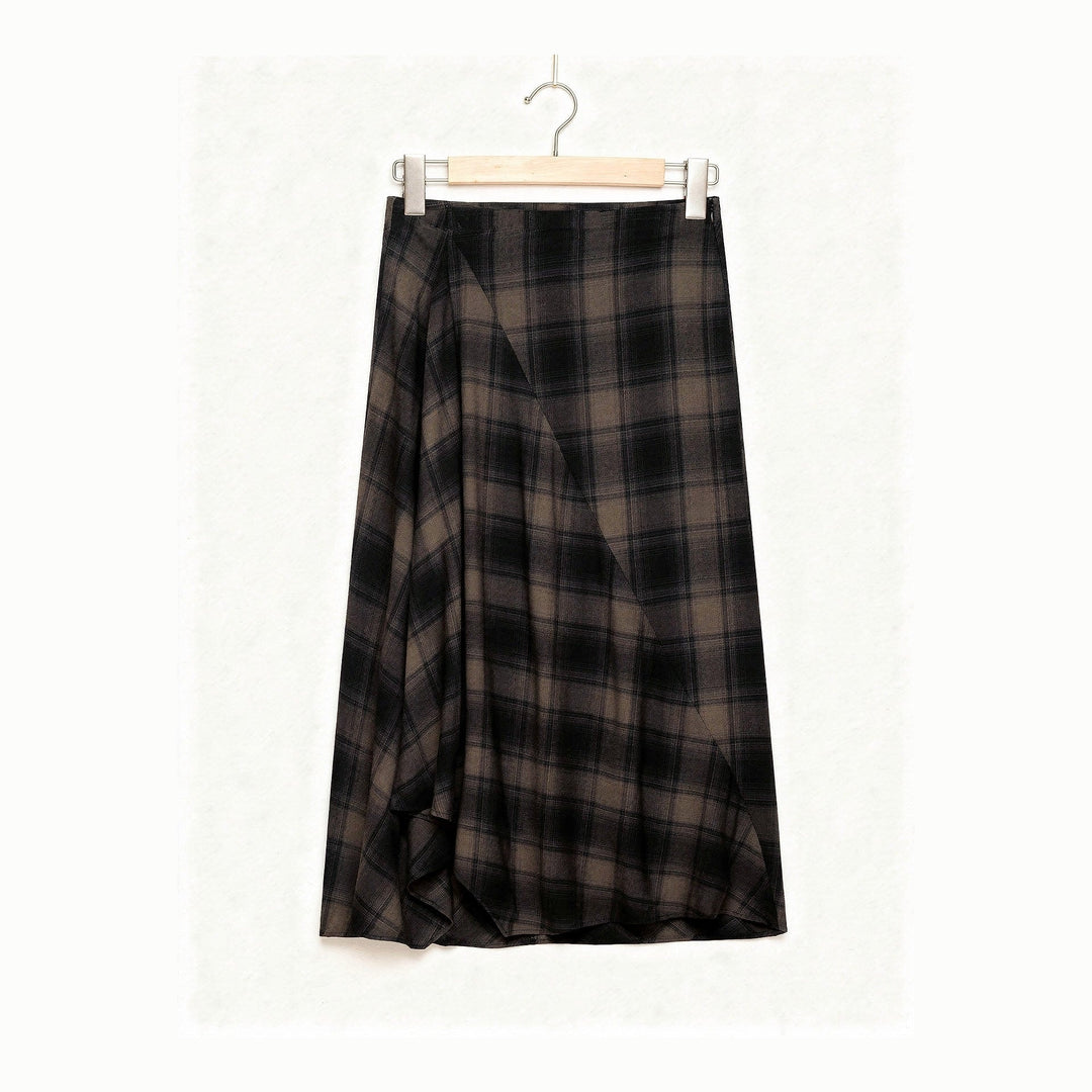 Women's Plaid Midi Skirt, front view