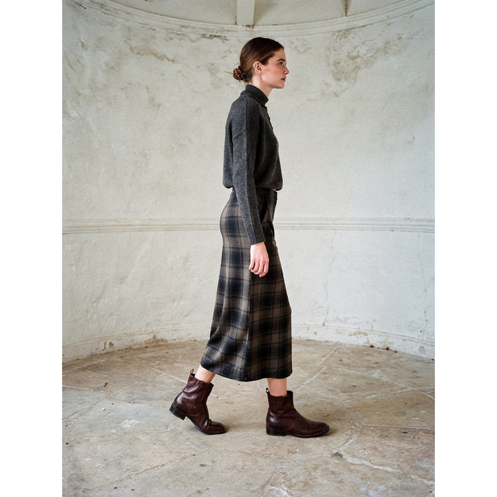 Women's Plaid Midi Skirt, side view