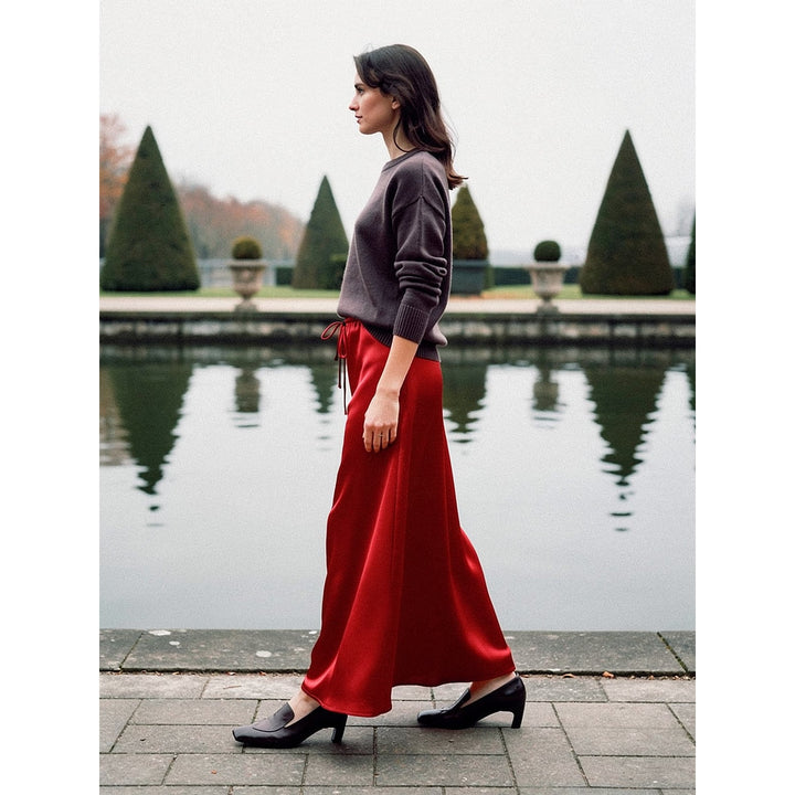 Women's Satin Maxi Skirt, side view