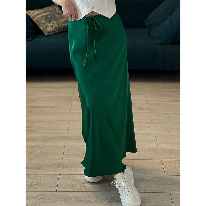 Women's Satin Maxi Skirt, front view 2