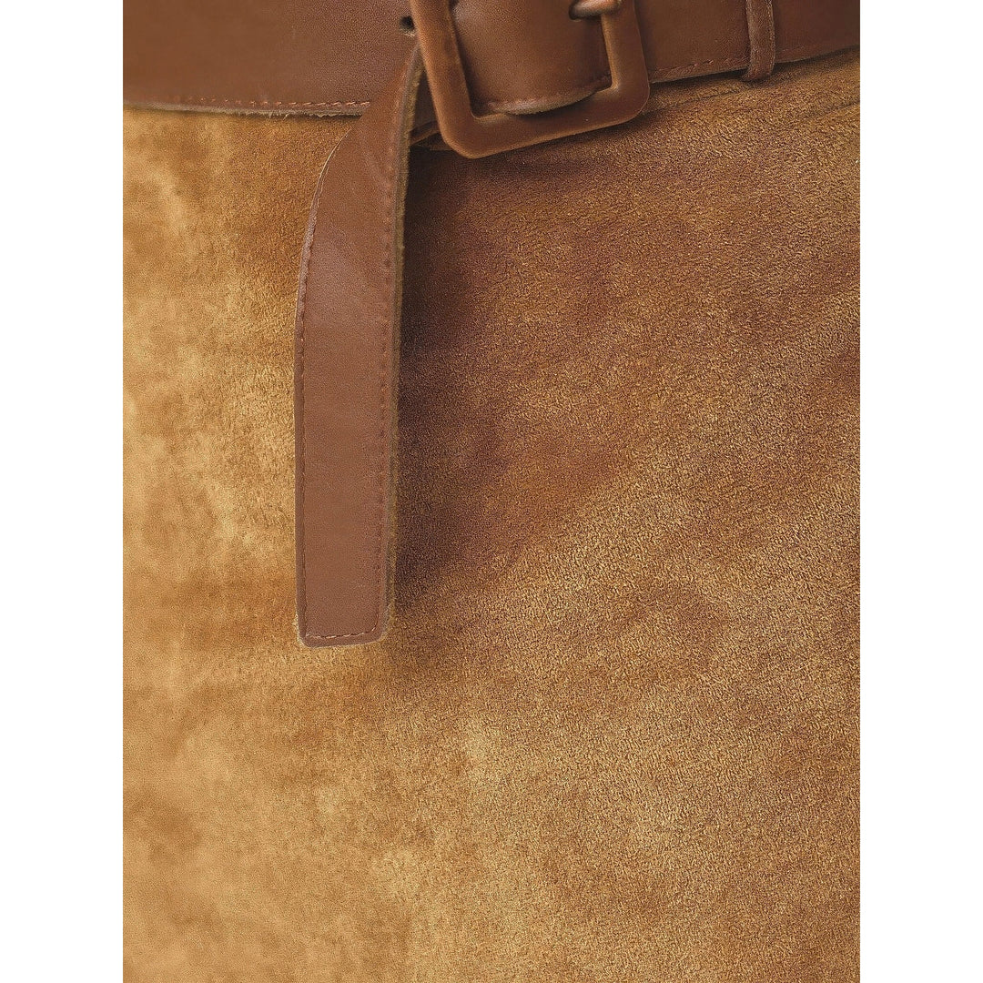 Women's Faux Suede Shirt Dress, detail view