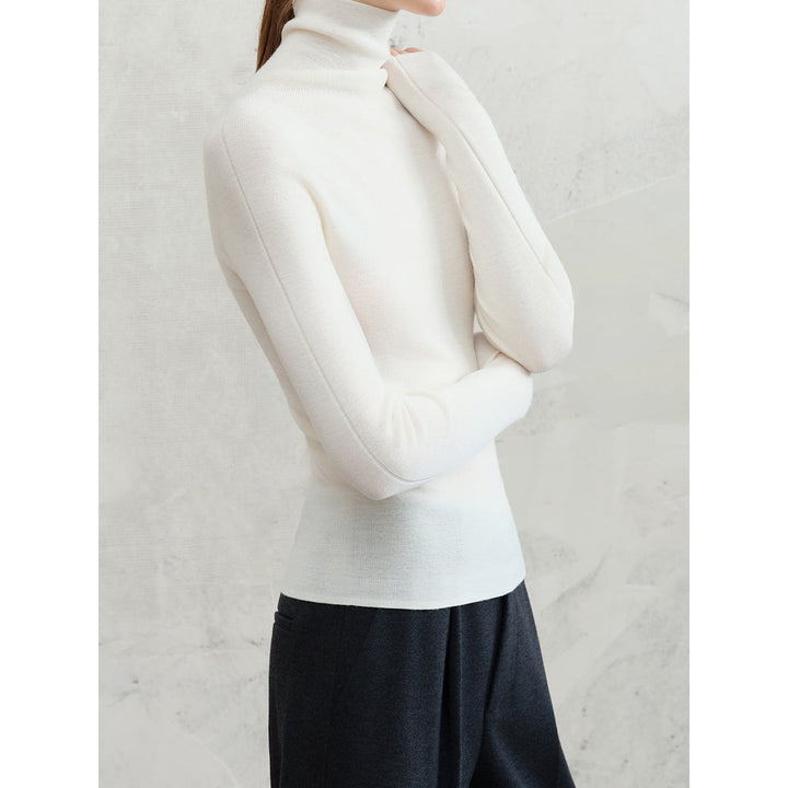 Women's Wool Turtleneck Top, back view