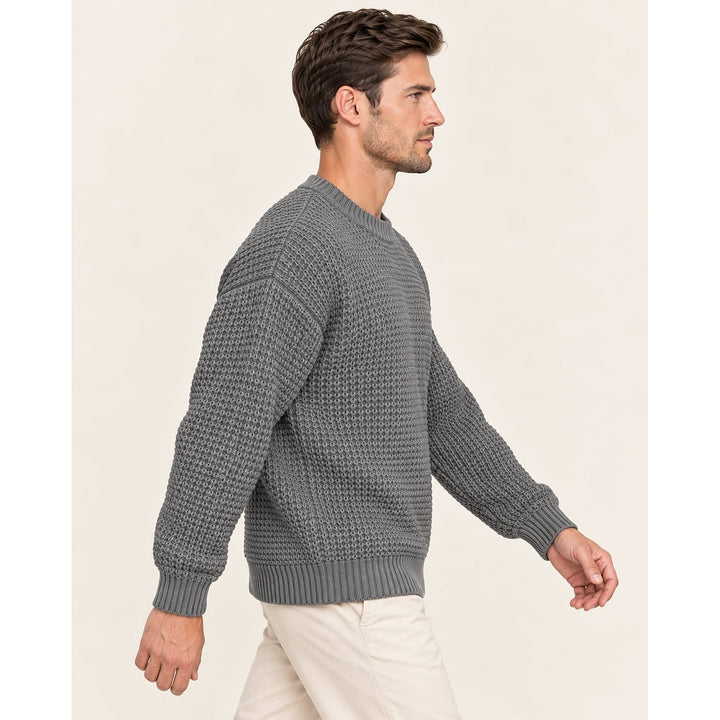 Men's Waffle Knit Sweater, side view