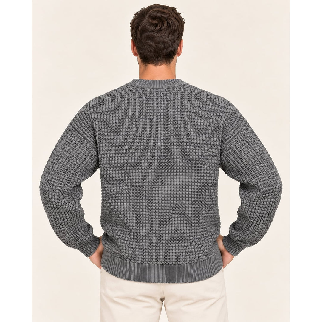 Men's Waffle Knit Sweater, back view