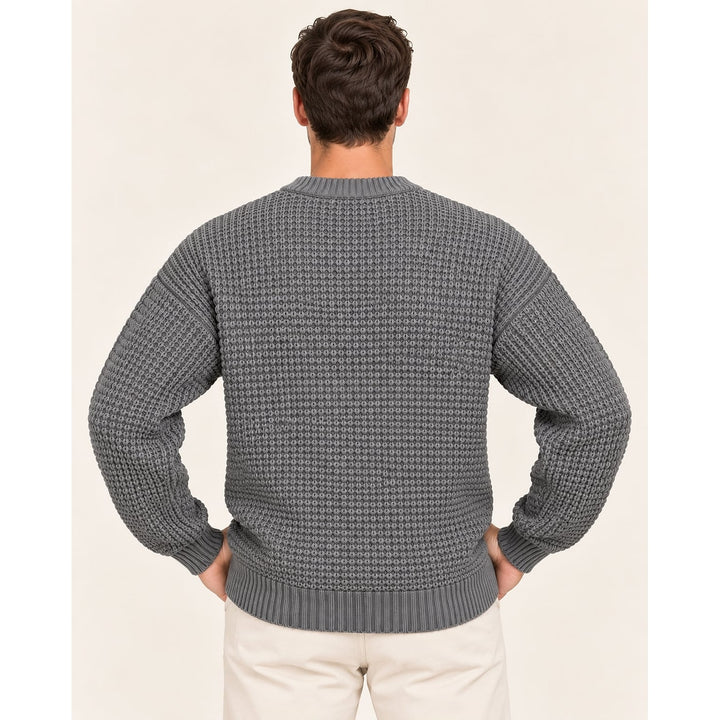 Men's Waffle Knit Sweater, back view