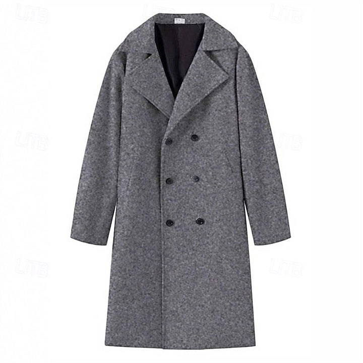 Men's Tailored Long Overcoat, front view 4