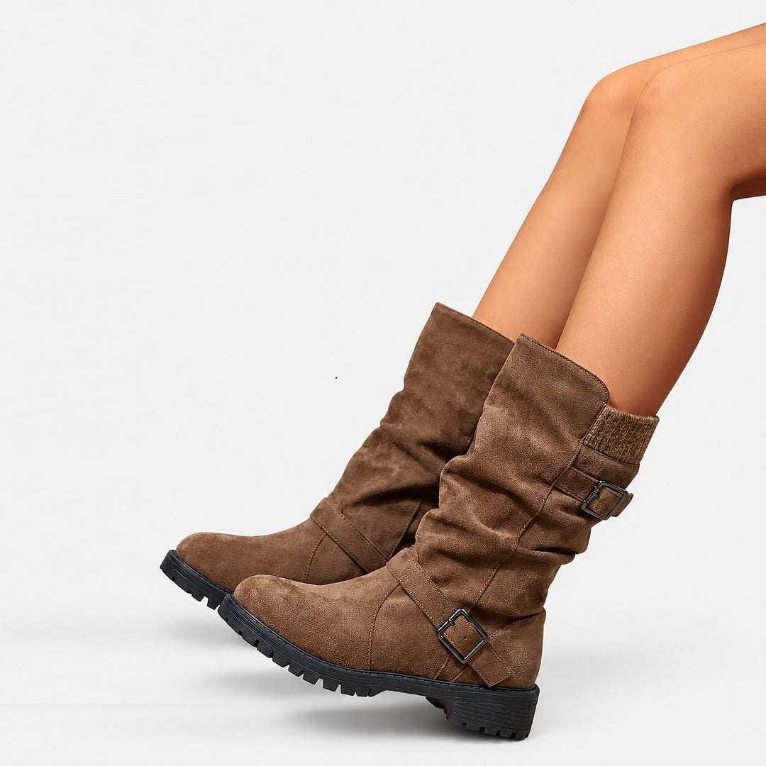 Women's Knit Slouch Winter Boots, side view