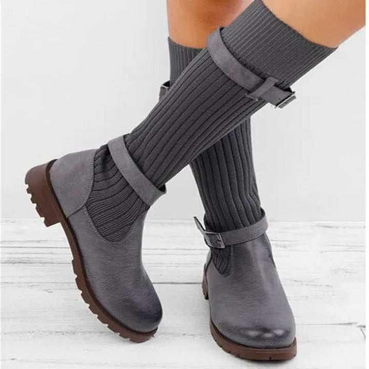Women's Knit Slouch Winter Boots, front view