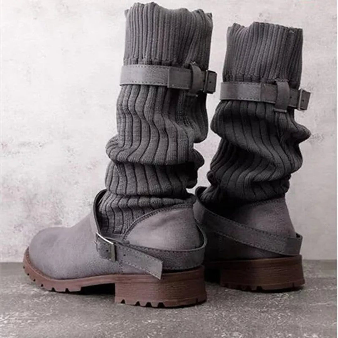 Women's Knit Slouch Winter Boots, back view