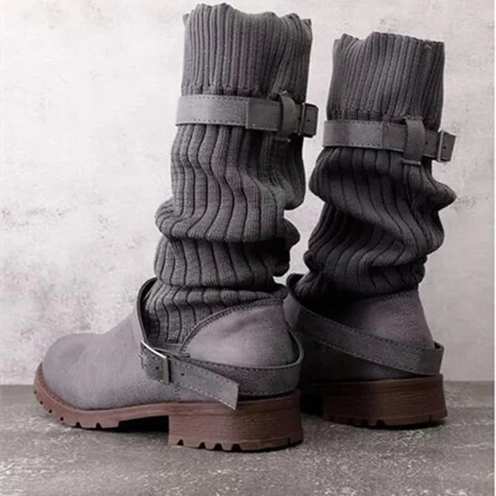 Women's Knit Slouch Winter Boots, back view