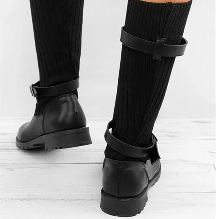 Women's Knit Slouch Winter Boots, back view 2