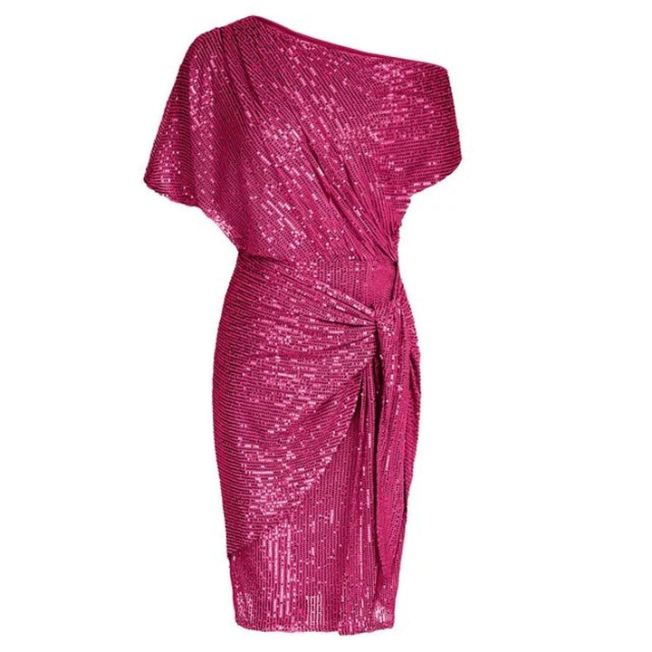 Women's New Year's Eve Dress in Pink, front view